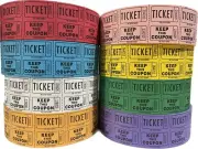 Ticket Guru-Raffle Tickets - 4 Rolls of 2000 Double Tickets 8000 Total 50/50 ...