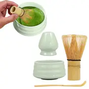 4Pcs Traditional Japanese Matcha Tea Set Bowl Whisk Scoop Accessories