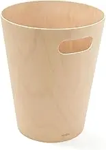Umbra, Natural Woodrow, 2 Gallon Modern Wooden Trash Can Wastebasket or Recycling Bin for Home or Office (082780-390)