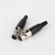 2PCS 4PIN Plugs Mini XLR Female Connector Adapter for Microphone HiFi Audio Cord