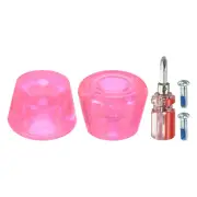 Roller Skate Toe Stops with Screwdriver Rubber Brake Stoppers Block, Clear Pink