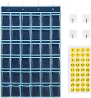 Classroom Sundries Closet Pocket Chart, Wall Pocket Chart, Hanging Storage Bag Phone Holder, 36 Pockets Chart Cell Phone Bag, Hanging Bag For Classroom Calculator Mobile Phone Holders