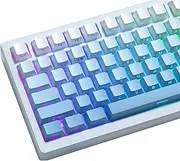 dagaladoo Womier PBT-Side printed keycaps,double shot/shine through keycap 75 percent,Gradient blue keycaps, Cherry Profile custom keycap for Mechanical Gaming Keyboards（136key,only keycaps）