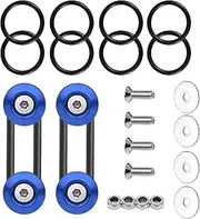 cerfioo 1 Set Car Front and Rear Bumper Quick Release Fasteners, 4 Quick Release Tabs + 8 O-Ring + Screw Kit, Trunk Fender Bracket Set, Universal for Car Double-Layer Gasket Surround Buckle (Blue)