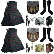 Traditional Handmade Brown Watch Tartan Kilt Outfit For Men Custom Size Kilt