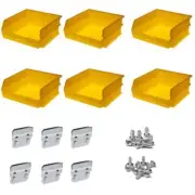 Triton Products Hanging Bin 11" x 5" Polypropylene Clip Kits Tool Storage Yellow