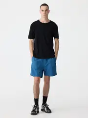 Crushed Cotton Pull On Short