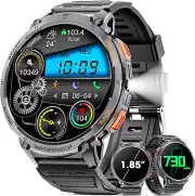 Military Smart Watch for Men 1.85" HD Touch Screen 730mAh Battery Smart Watches