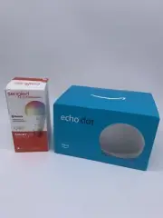 All New Echo Dot (4th Gen) Smart Speaker & A Smart Light Bulb