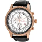 Oceanaut Men's Watch Actuator Rose Gold Case Silver Dial Leather Strap OC0317