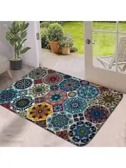 Vintage Traditional Mandala Pattern Doormat Carpet Rug Carpet Moroccan Bohemian