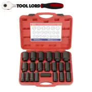 Genius Tools Auto 21 Pce 3/4” Drive Deep Imperial SAE Impact Socket Set DI-621S