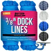 Dock Lines Boat Ropes for Docking, 3/8" Double Braided Mooring Marine Rope, 1...