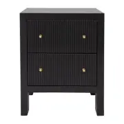 Cafe Lighting & Living Ariana Bedside Table (Black) - 50cm x 40cm x 65cm