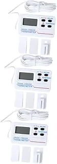 SHOWERORO 3 Pcs Plastic Indoor Outdoor Thermometer Digital Kitchen Freezer Refrigerator High Alarm Australia