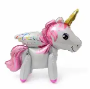 White Pink Unicorn Helium Foil Balloon Cake Topper Set Girl Happy Birthday Party