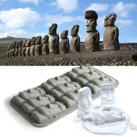在飛比找樂天市場購物網優惠-[Hare.D] 復活島石像製冰盒 摩艾造型 矽膠模具 巨石