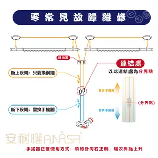 DIY/到府換繩：S304不鏽鋼【手搖式鋼索】 ANASA安耐曬