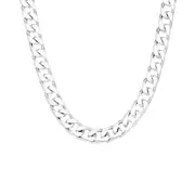 Silver 55cm Solid Bevelled Edge Curb Chain