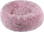 BVAGSS Anxiety Dog Bed, Round Plush Donut Dog Bed Cat Bed Marshmallow Fluffy Cuddler Washable Calming Puppy Bed for Small Dogs XH034 (Diameter:40cm, Gradient Rose Pink)