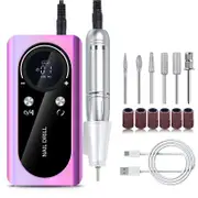 Beakey 45000 RPM Cordless Nail Drill Kit Rechargeable for Acrylic Gel Nails-Purple