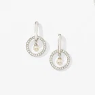 CENTER OF ATTENTION • Earrings Touchstone Crystal • Swarovski • Cream Pearls •