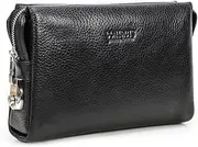 Contacts Genuine Leather Code Lock Clutch Wallet for Men Travel Anti Theft Clutch Bag Wristlet Handbag Organizer