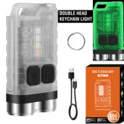 2000LM Mini Pocket Magnetic LED Flashlight 2 Heads Light Torch Rechargeable