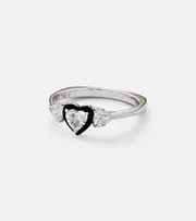 [Kamyen] Kamyen 18kt white gold and enamel pinky ring with diamonds K silver