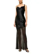 Staud Beaton Velvet Mixed Media Dress
