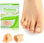 Povihome Hammer Toe Straightener Corrector - Gel Toe Splint Relief for Curled, Claw, Crooked Toes, Hammer Toes - Toe Corrector for Women and Men, 3 Different Sizes (Small, 6 Pcs, Beige)