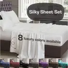 1000TC Silky Satin Single/KS/Double/Queen/King Sheet Set,Fitted, Flat Pillowcase