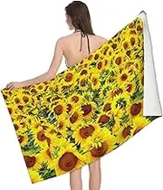 JBYJBX Sunflowers Print Beach Towel Quick Dry Sandproof Microfiber Beach Bath Towel for Travel Pool Camping