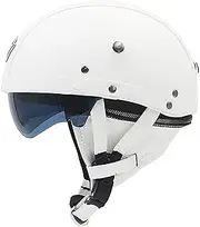Leather Motorcycle Half Helmet Retro Helmet Retro Jet Helmet with Built-in Visor with Removable Liner Open Helmet Fit Adult Men Women DOT/ECE Approved