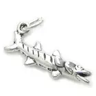 Barracuda fish sterlng silver charm .925 x 1 Baracuda Barracudas charms