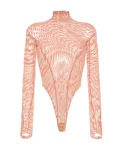 star-print mesh bodysuit FR38,FR40 Nude