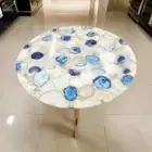 White Agate Stone Coffee Table Top Handmade Furniture Agate Gemstone Top Decor