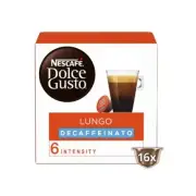 NESCAFE DOLCE GUSTO Lungo Decaffeinato Instant Coffee | 16 Capsules/Pods in Box