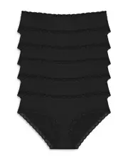 Natori Bliss Lace Trim Brief, Pack of 6