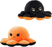 The Moody Reversible Octopus Plushie | Double-Sided Flip Plush Toy Reversible Doll Soft Plushie Stuffed Animal Doll Creative Toy Gifts for Kids