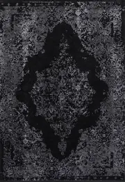 Brooklyn Distressed Medallion Silver Rug