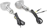 Turn Signal Indicator Universal Motorcycle 12V LED Turn Signal License Plate Indicator Light Bulbs Blinkers Flashers Motorbike Off Road Turn Signals (Color : Chrome Clear, Size : 2)