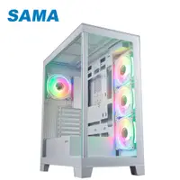 在飛比找PChome24h購物優惠-SAMA 先馬 SAK452(W) 元境界(白) ATX 四