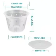 5pcs Orchid Pots with Holes & Tray Clear Orchid Pot Plastic Orchid Pots