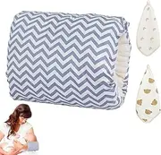 Jokureao Breastfeeding Arm Pillow Set, Cozy Cradle Pillow, Baby Nursing Arm Breastfeeding Pillow, Soft Nursing Arm Pillow with 2 Square Towels, Pillow for Feeding Baby (Gray)