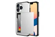 ZUSLAB iPhone 13 Case, 6.1" Slide Armor Card Holder Protective Shockproof Hard Back Cover For Apple