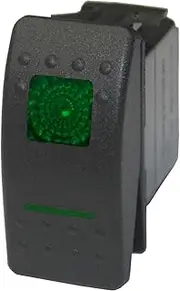 12V/24V ON-Off Carling Type Rocker Switch Plain Cover 500G Universal fits Toyota Nissan Holden Mitsubishi Ford Amarok etc. LED Green
