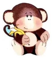 monkey jungle fabric applique iron on blue not embroidered crafts 3.5 inch