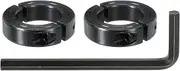 uxcell Bore 35 mm Double Split Shaft Collar 57 mm OD 15 mm Thickness Carbon Steel Locking Collar Clamp Style with Set Screw & Hex Wrench for Machine Tools Industry (Black, Pack of 2)