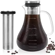 Cold Brew Coffee Maker for Iced Coffee & Tea, 1.5L, With Stainless Steel Filter